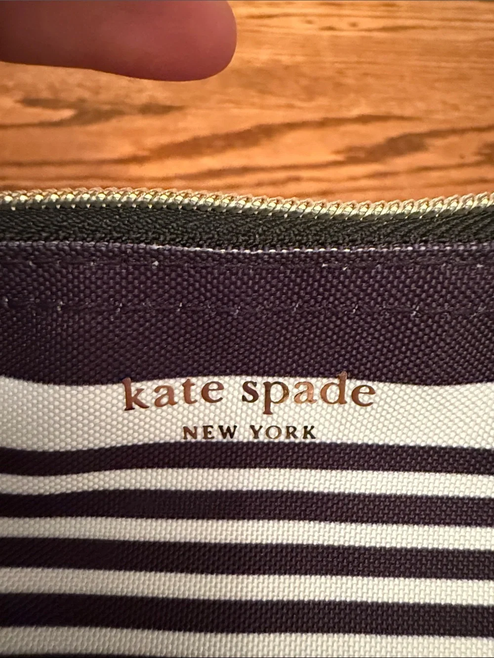 Kate Spade New York Black White Striped Insulated Lunch Tote Zip Cooler Bag